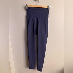 Navy High-Waisted Leggings.